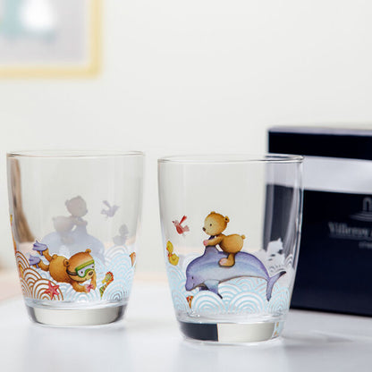 Happy as a Bear children's glass, set of 2. 