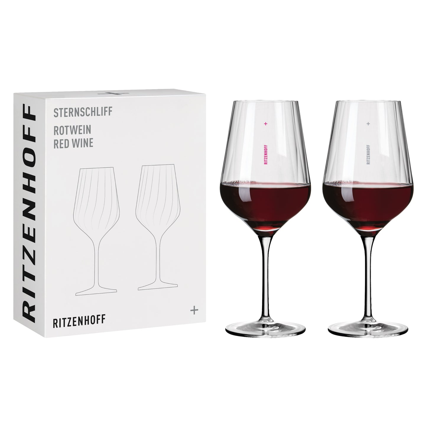 Ritzenhoff star cut red wine glass set