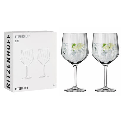 Ritzenhoff star cut gin glass set