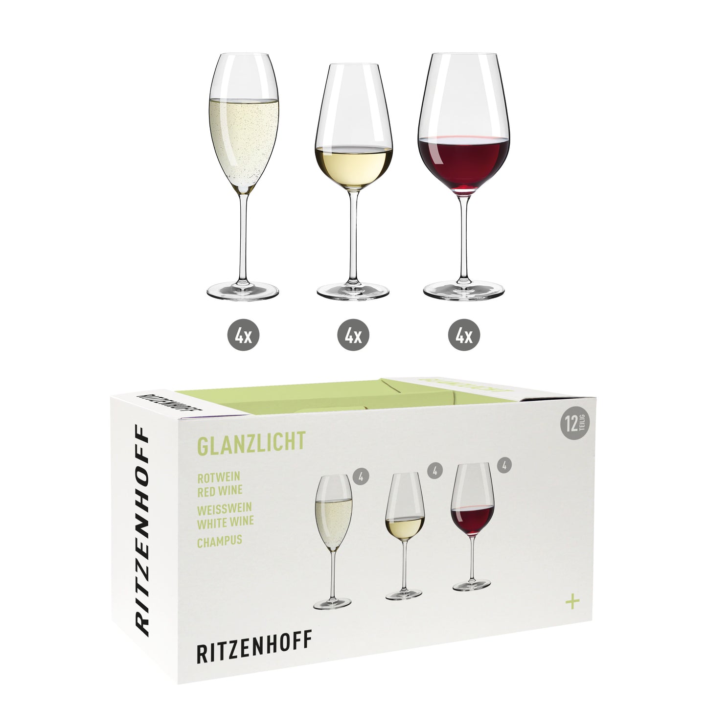 Glanzlicht wine, champagne glass set of 12