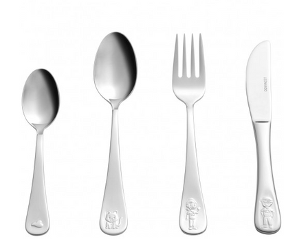 Children's cutlery 4-piece silver